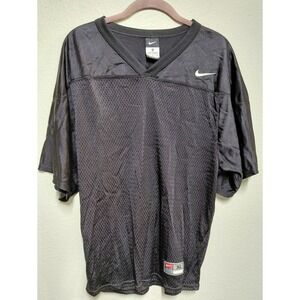 Nike Team Football Jersey Black Mesh V-Neck Adult XL Athletic Shirt